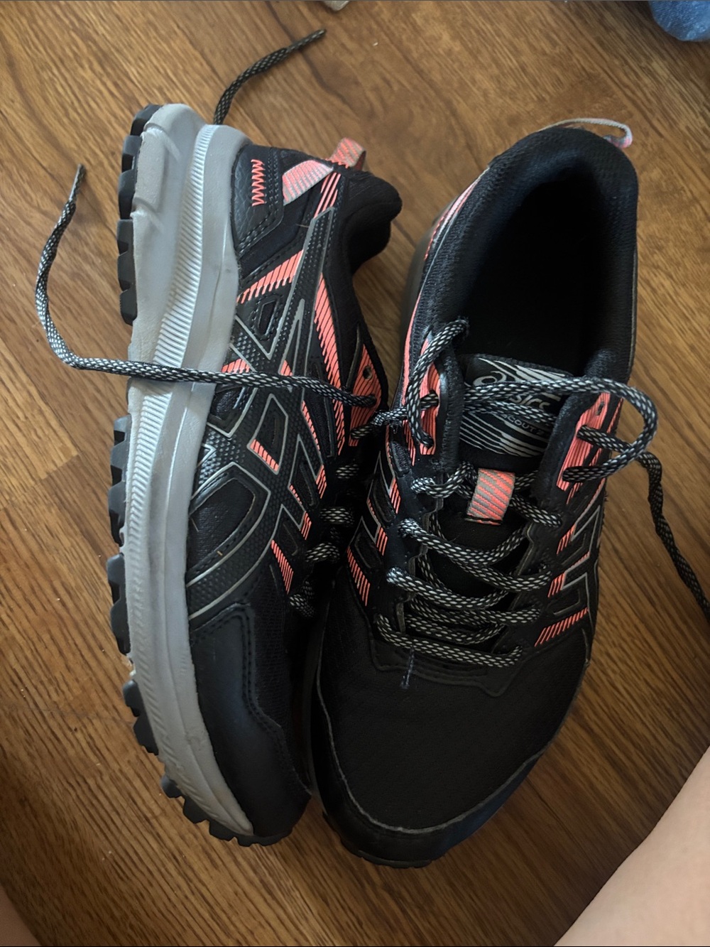 Asics Black and Coral Women's Athletic Sneakers